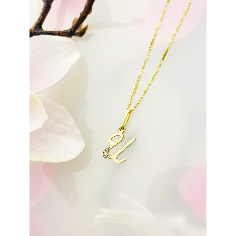 Anhänger Buchstabe U Kettenanhänger Goldanhänger Gelbgold