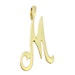 Złoty wisiorek zawieszka literka M