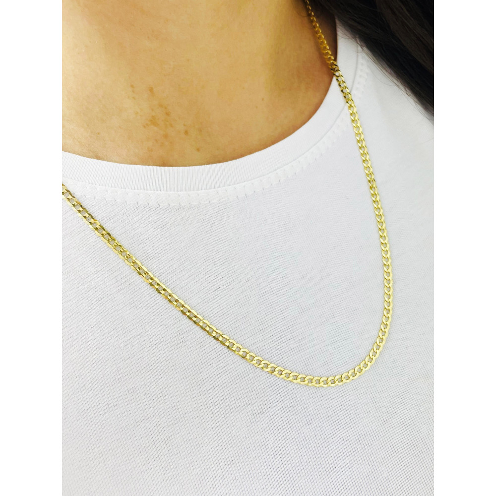 Złoty łańcuszek pancerka frezowana