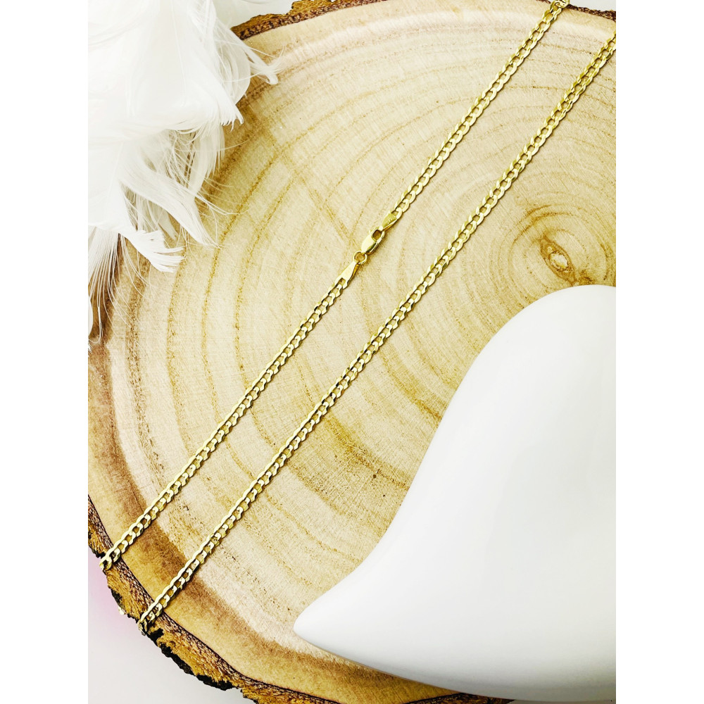 Złoty łańcuszek pancerka frezowana