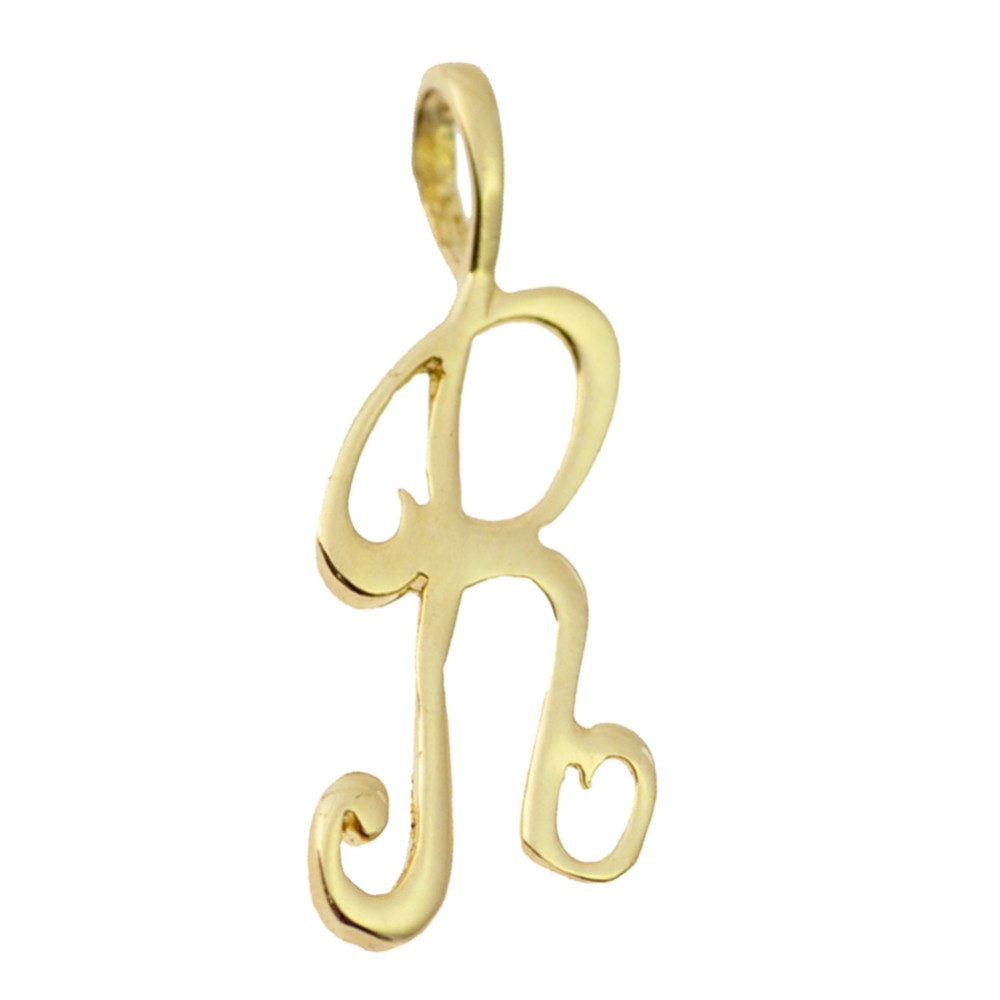 Złoty wisiorek zawieszka literka R