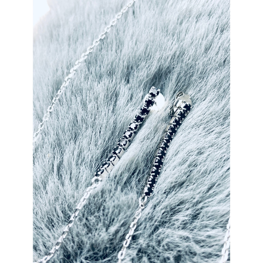 Zwei loch ohrring 925 Silber Ohrringe mit Onyx