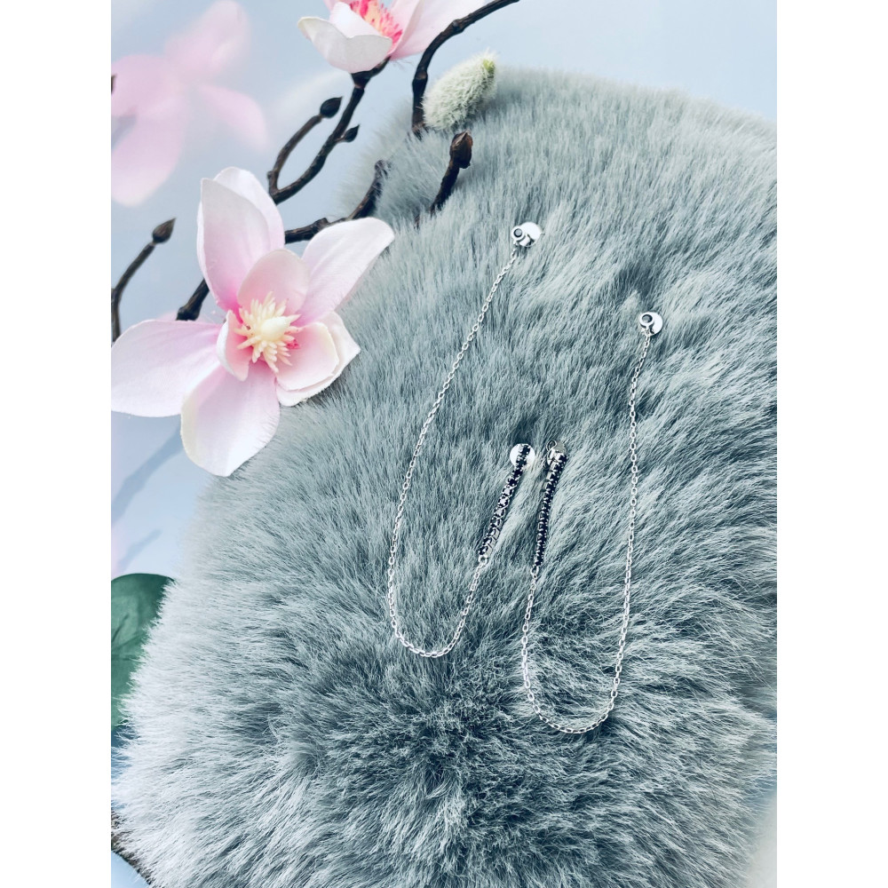 copy of Złote kolczyki przecinki z cyrkoniami