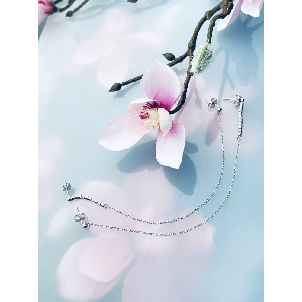 Zwei loch ohrring 925 Silber Ohrringe mit Onyx