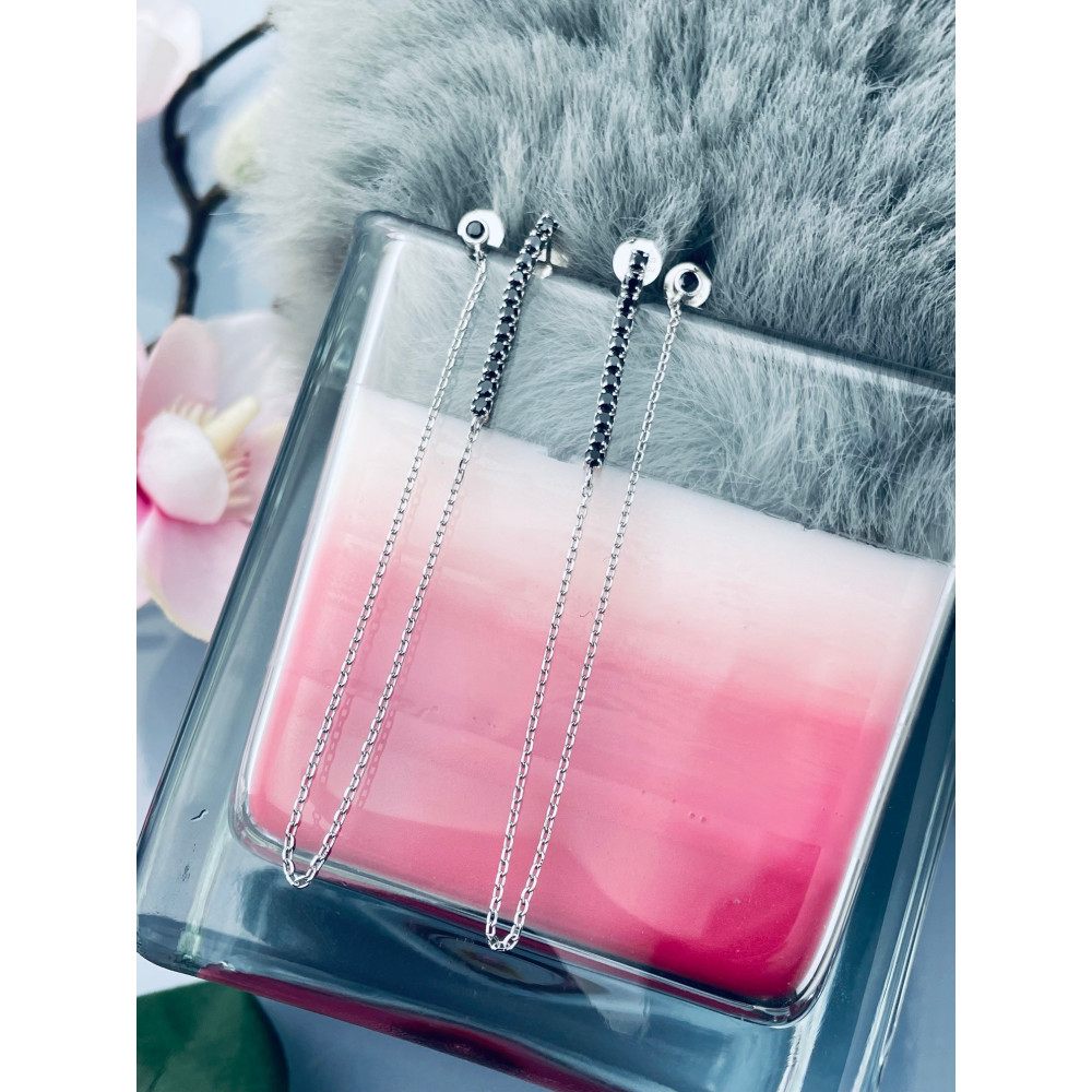 Zwei loch ohrring 925 Silber Ohrringe mit Onyx