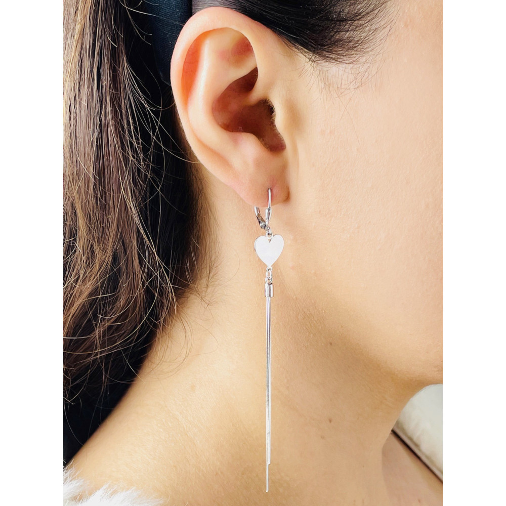 Herz 925 Silber Ohrringe Damen