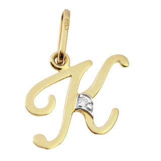 Złoty wisiorek zawieszka literka K