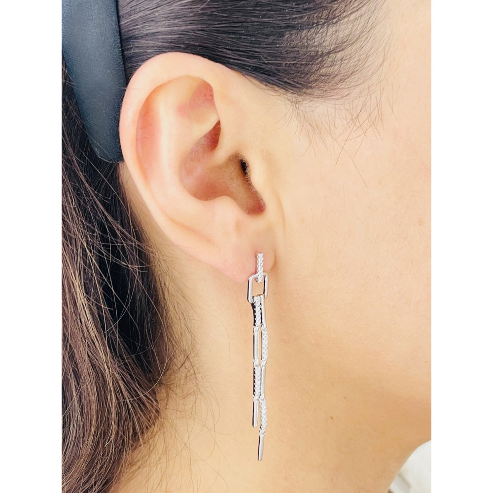 Stange 925 Silber Ohrringe Damen