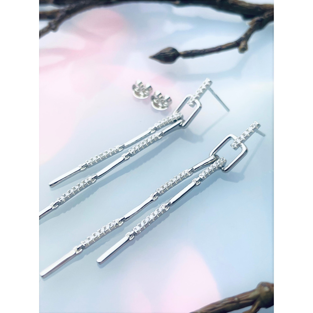 Stange 925 Silber Ohrringe Damen