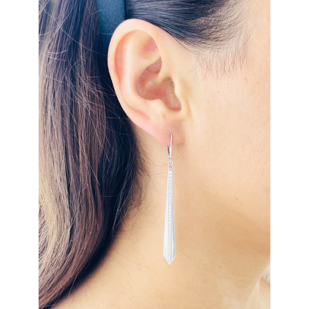 Krawatte 925 Silber Ohrringe Damen