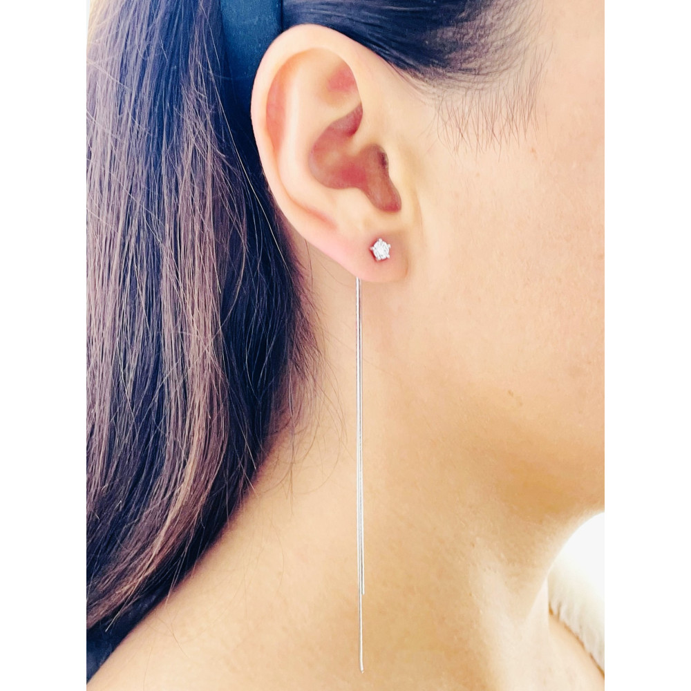 Kette 925 Silber Ohrringe mit Zirkonia