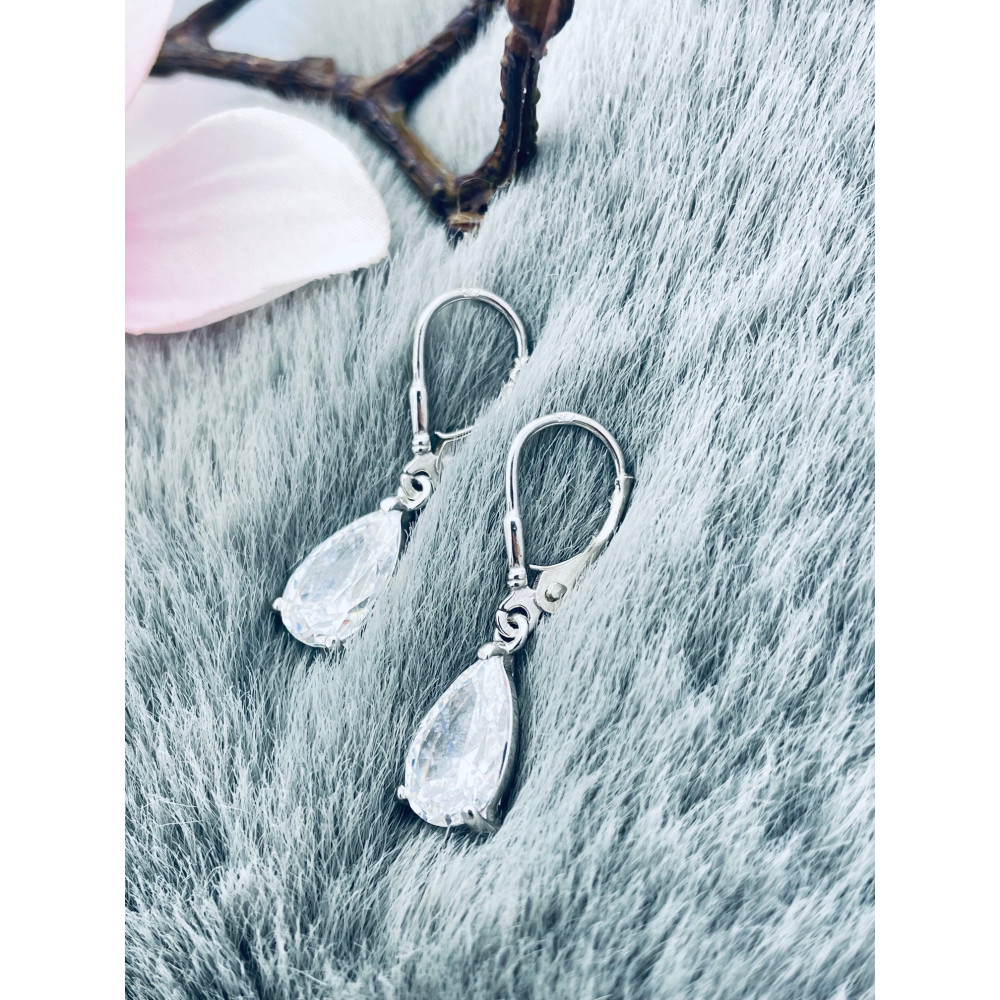Tröpfchen 925 Silber Ohrringe mit Zirkonia