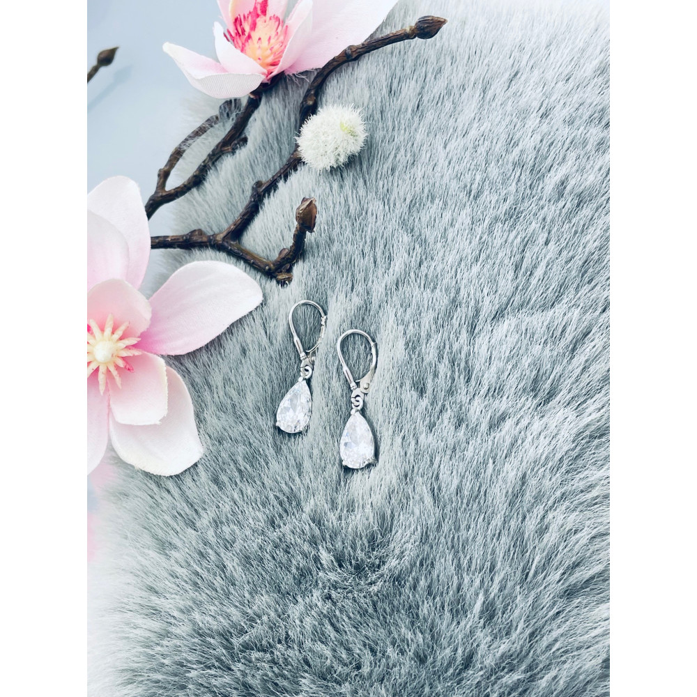 Tröpfchen 925 Silber Ohrringe mit Zirkonia