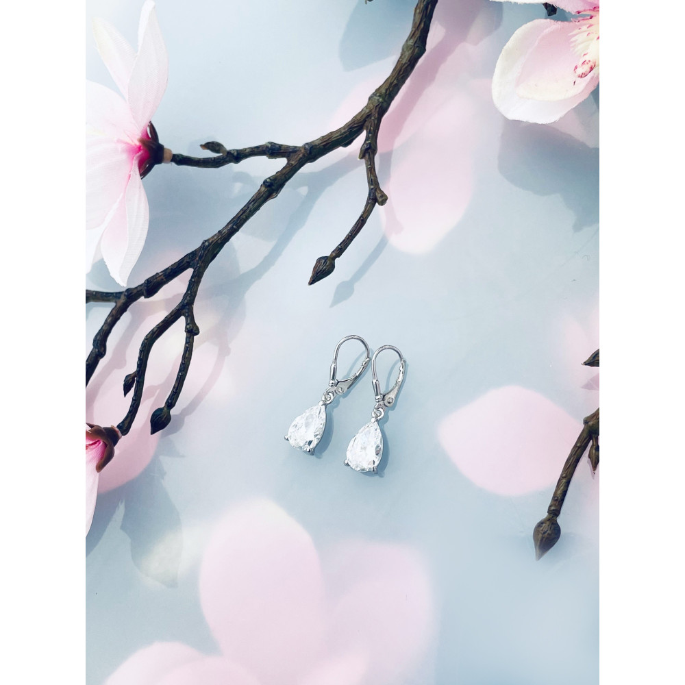 Tröpfchen 925 Silber Ohrringe mit Zirkonia