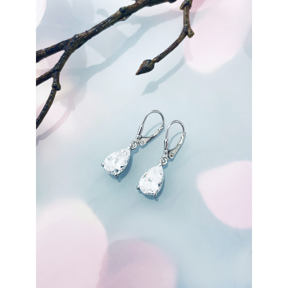 Tröpfchen 925 Silber Ohrringe mit Zirkonia
