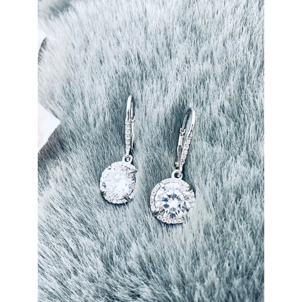 Kreis 925 Silber Ohrringe mit Zirkonia