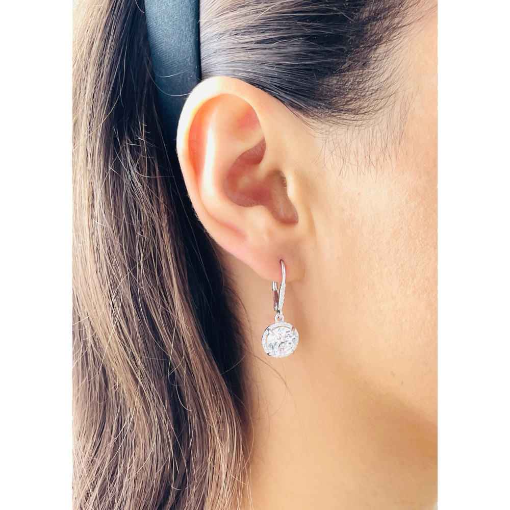 Kreis 925 Silber Ohrringe mit Zirkonia