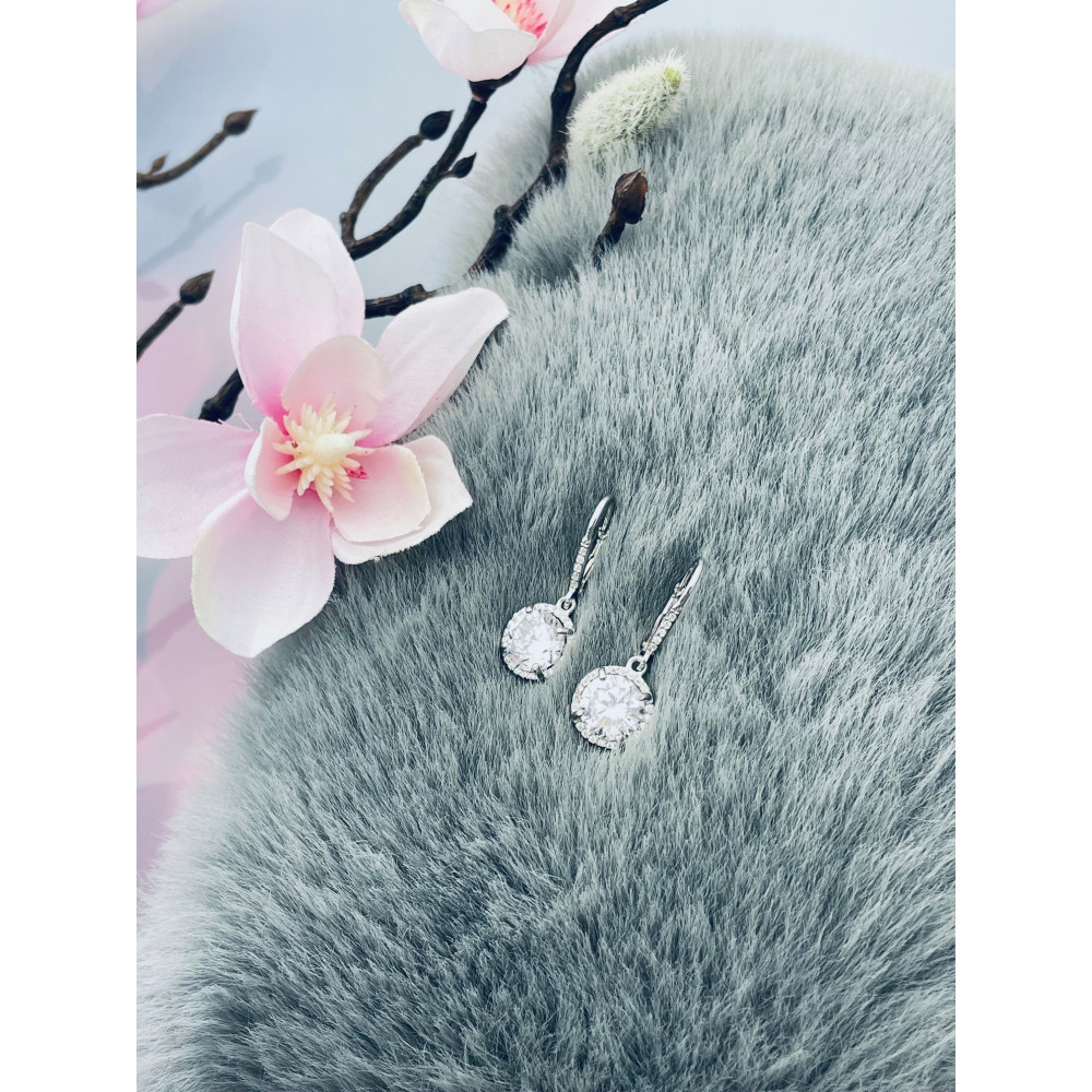 Kreis 925 Silber Ohrringe mit Zirkonia