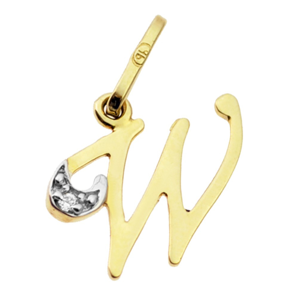 Złoty wisiorek zawieszka literka W