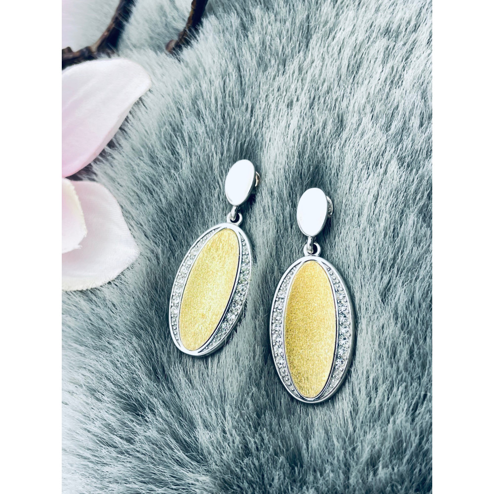 copy of Złote kolczyki przecinki z cyrkoniami