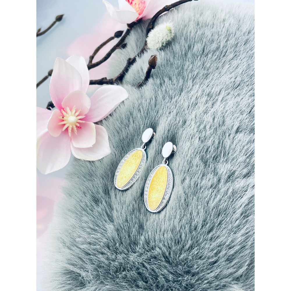 copy of Złote kolczyki przecinki z cyrkoniami