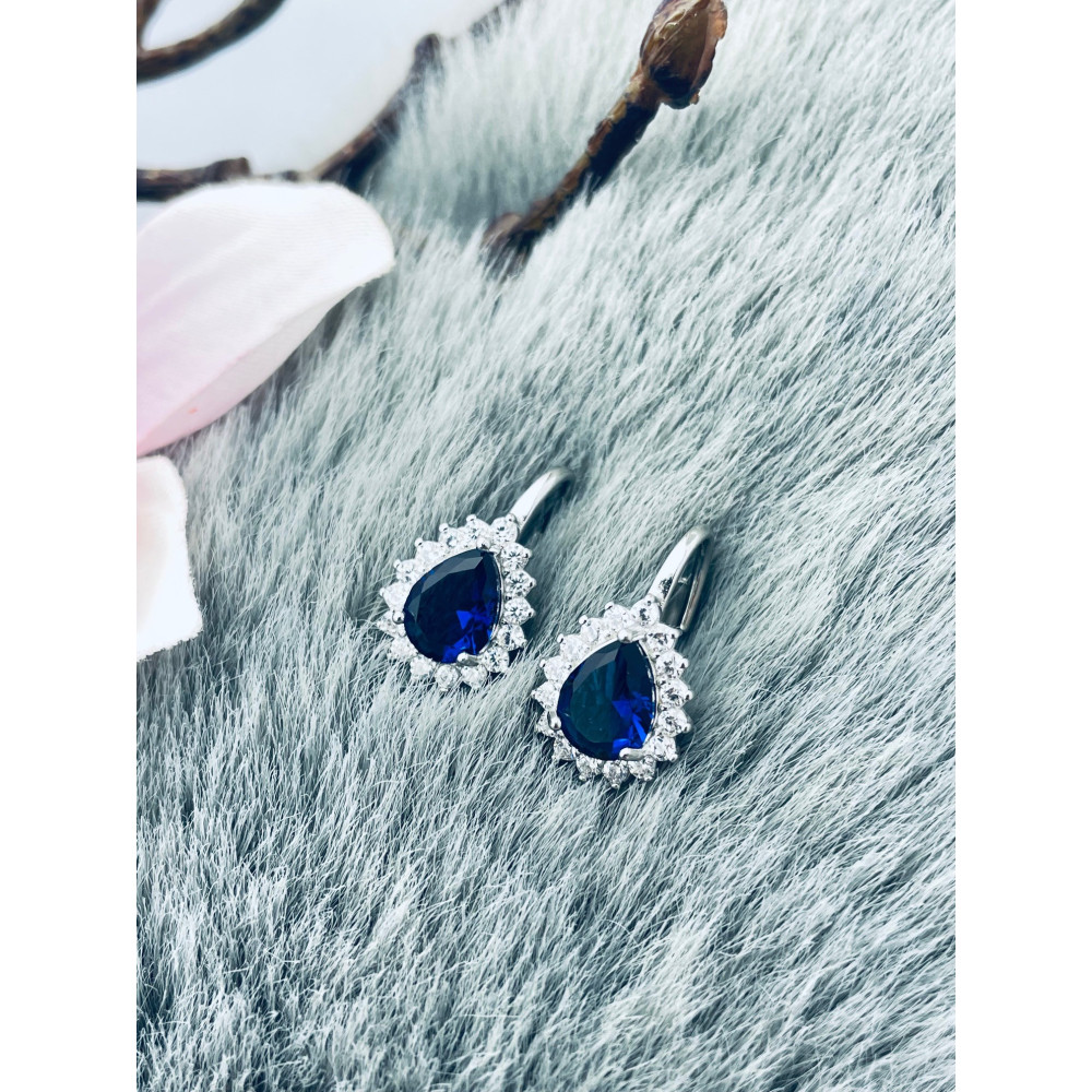 Tröpfchen 925 Silber Ohrringe mit Zirkonia