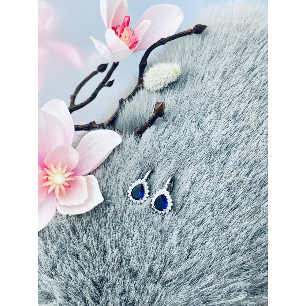 Tröpfchen 925 Silber Ohrringe mit Zirkonia