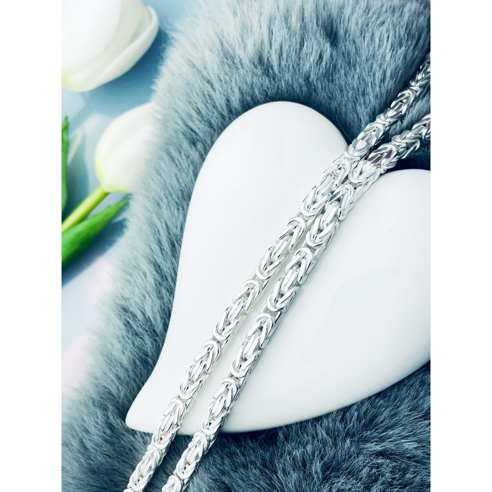 Srebrny łańcuszek Bizantyjski Królewski