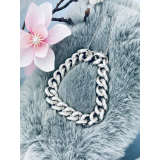 Srebrna bransoletka szeroka pancerka