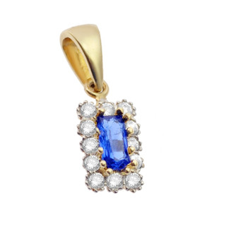 Anhänger mit Zirkonia Markise Kettenanhänger Gelbgold Goldanhänger 585er 14KT