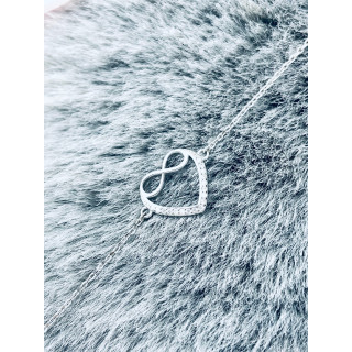 Herz Infinity mit Zirkonia Armband 925 Silber Damen