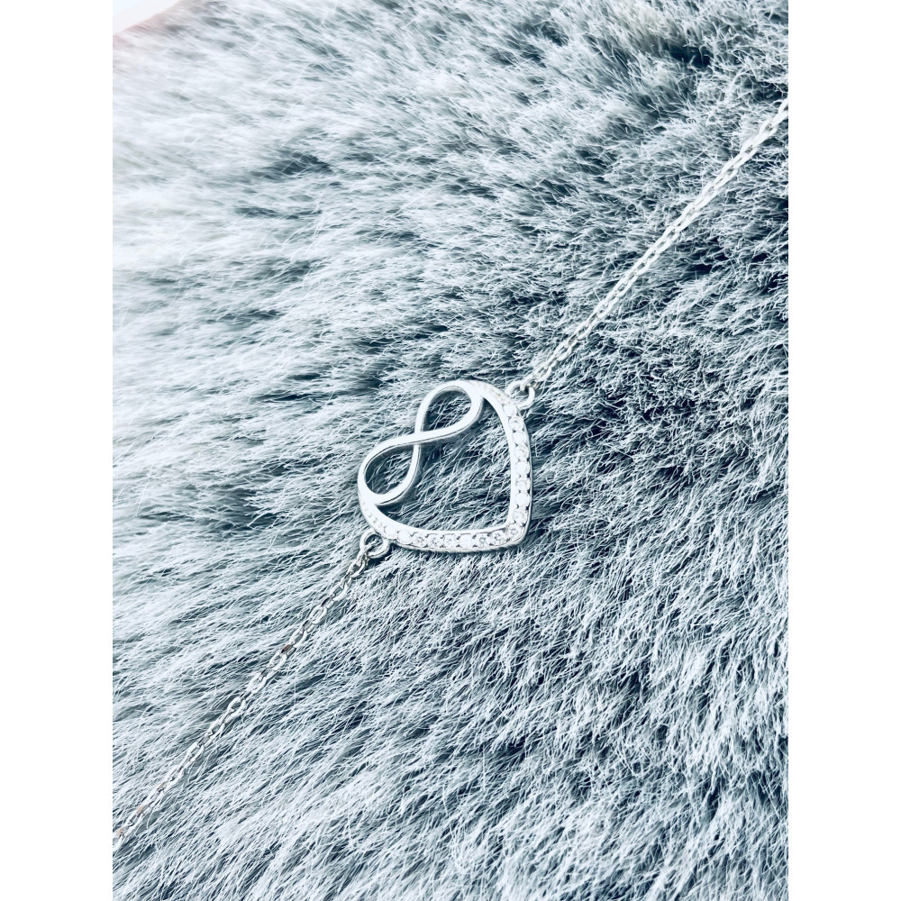 Herz Infinity mit Zirkonia Armband 925 Silber Damen