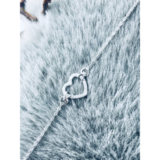 Herz mit Zirkonia Armband 925 Silber Damen Kinder