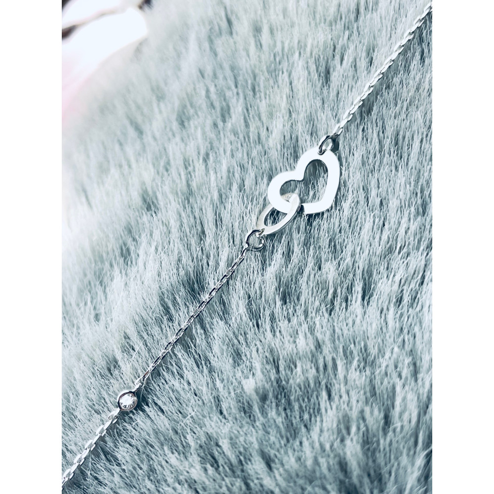 Herz Armband 925 Silber mit Zirkonia Damen Kinder