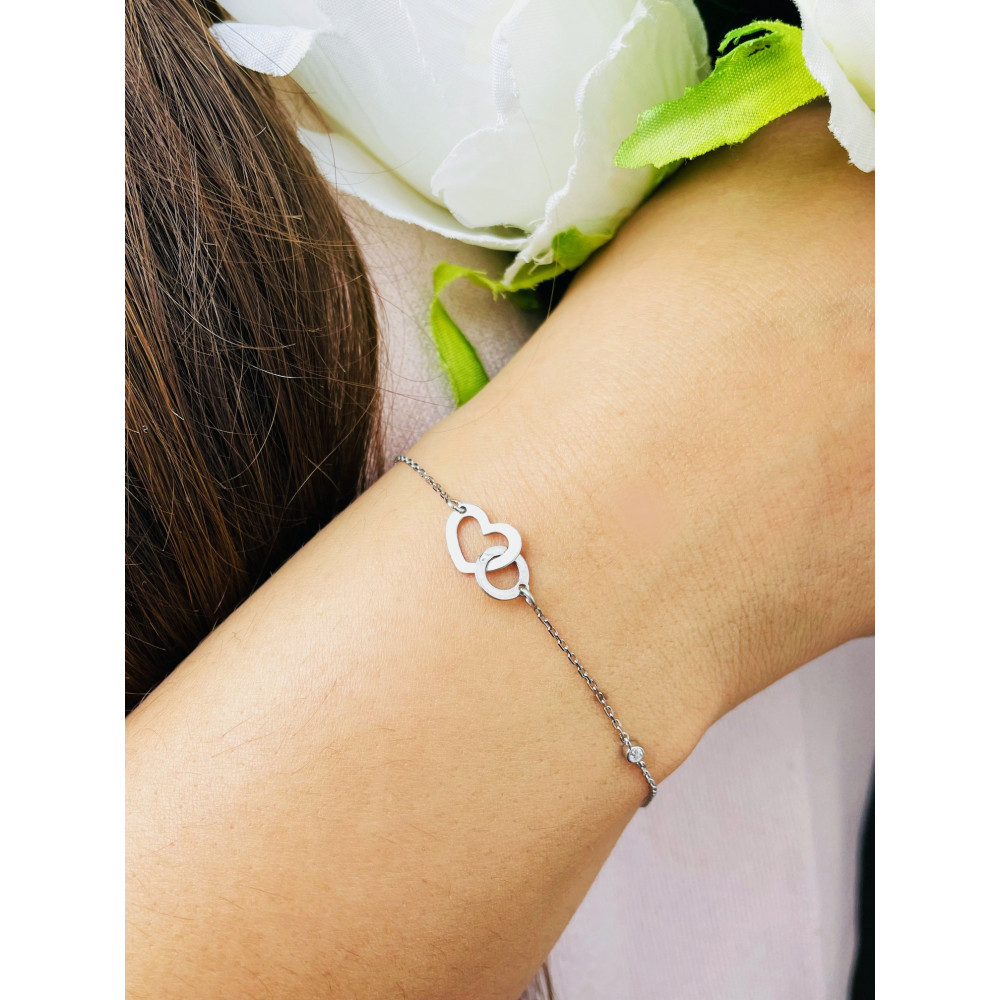 Herz Armband 925 Silber mit Zirkonia Damen Kinder