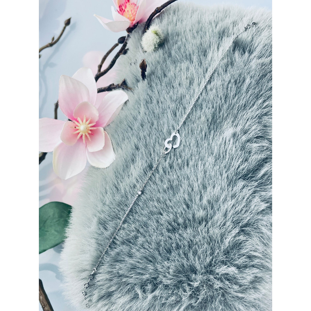 Złota bransoletka celebrytka serce nieskończoność