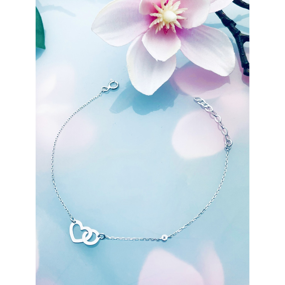 Herz Armband 925 Silber mit Zirkonia Damen Kinder