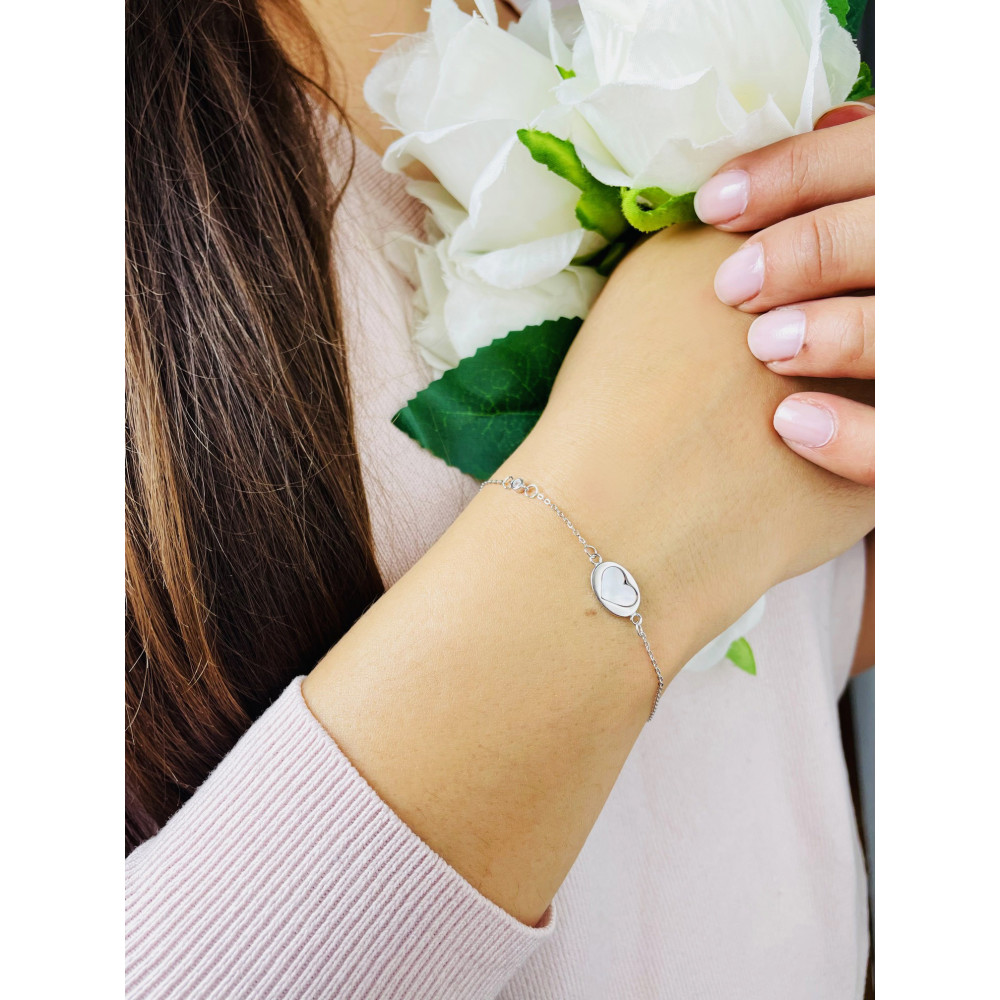 Herz Armband 925 Silber mit Zirkonia Damen Kinder