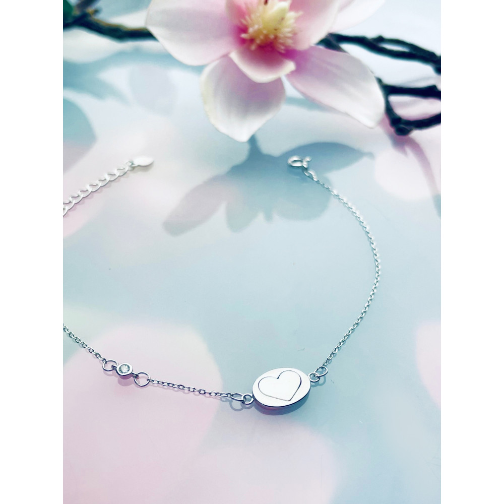 Herz Armband 925 Silber mit Zirkonia Damen Kinder