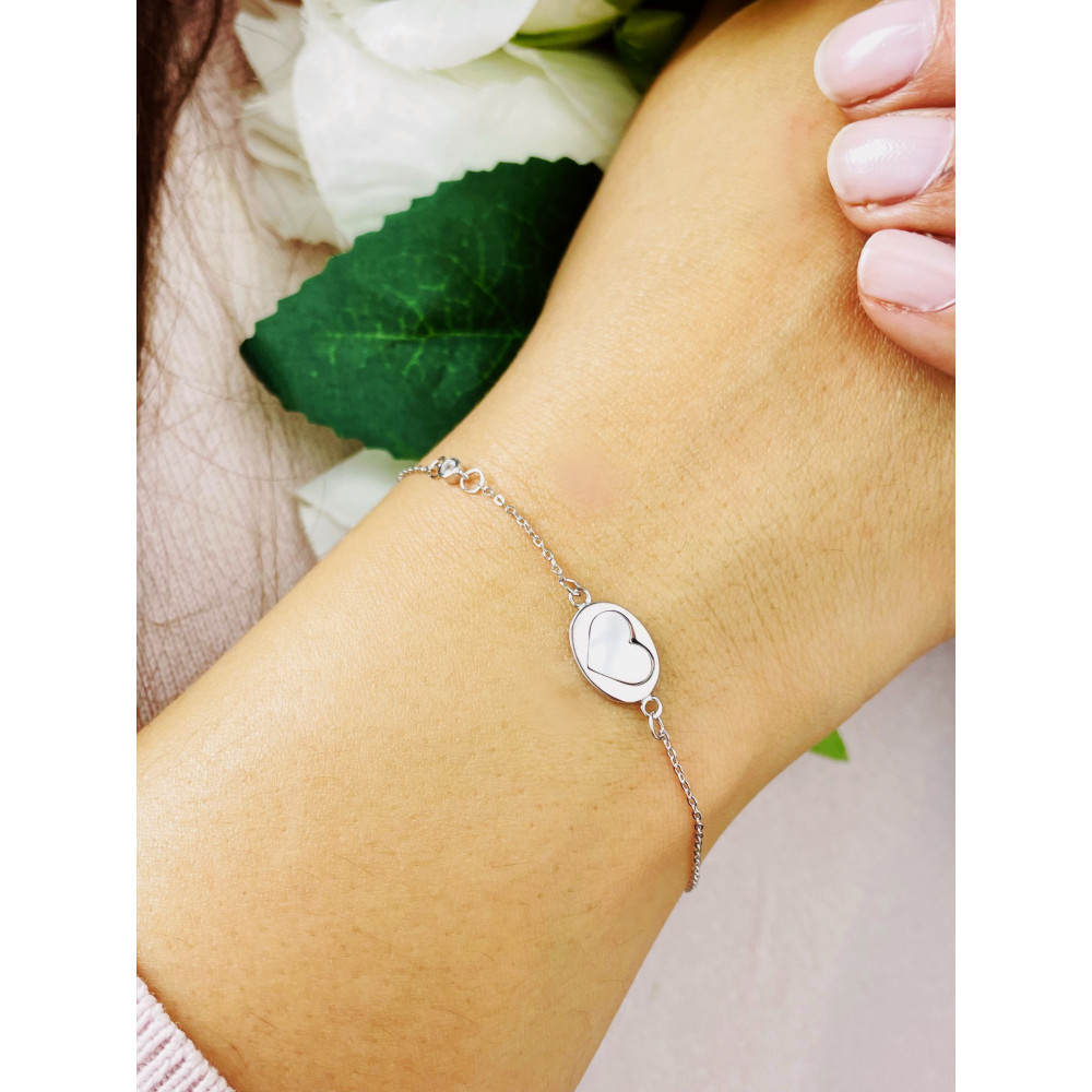 Herz Armband 925 Silber mit Zirkonia Damen Kinder