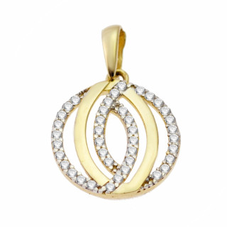 Złoty wisiorek zawieszka z cyrkoniami