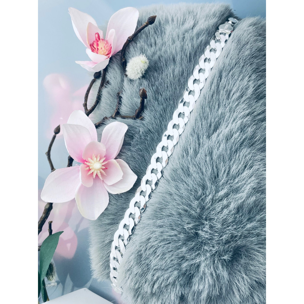 Srebrna bransoletka szeroka pancerka