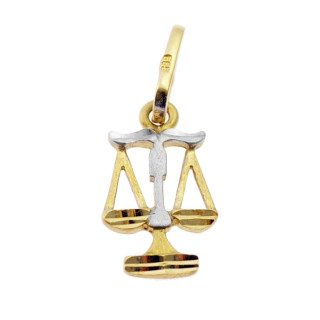 Złoty wisiorek zawieszka znak zodiaku waga