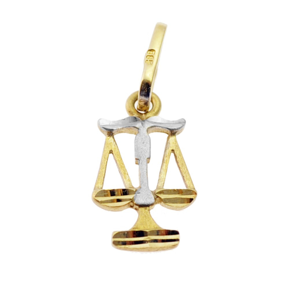 Złoty wisiorek zawieszka znak zodiaku waga