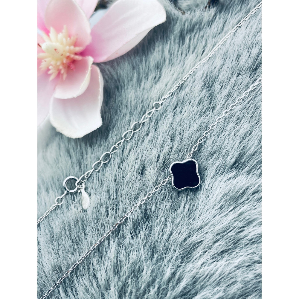 Kleeblatt 925 Silber Halskette Halsband Damen Kinder