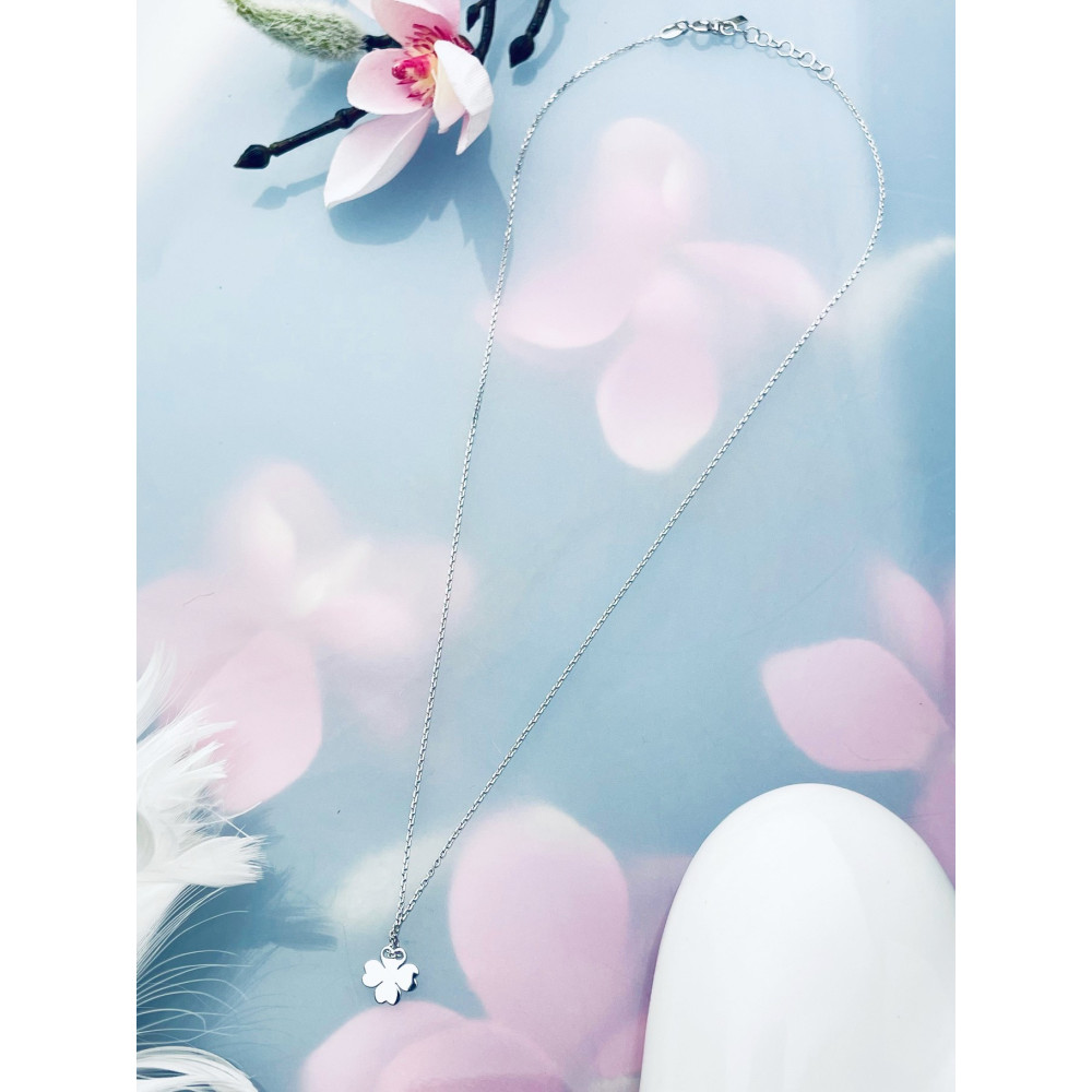 Kleeblatt 925 Silber Halskette Halsband Damen Kinder