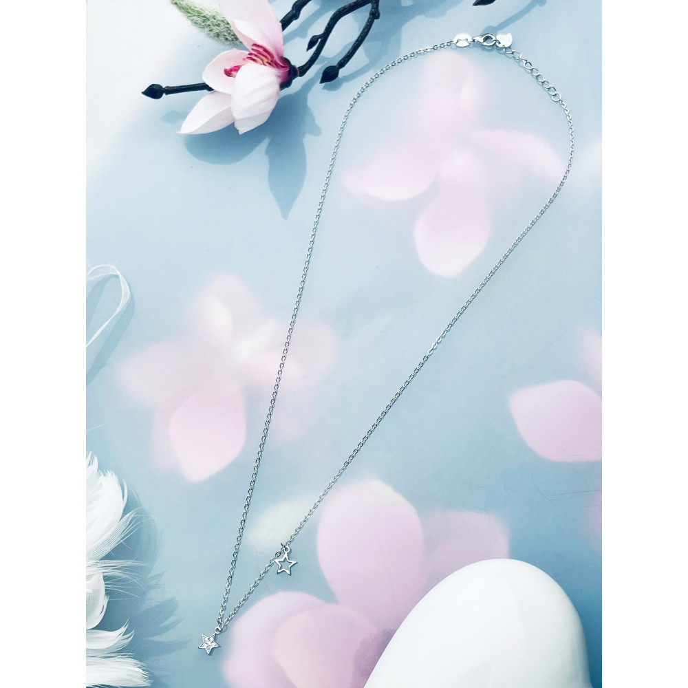 Srebrny naszyjnik gwiazdki z cyrkoniami