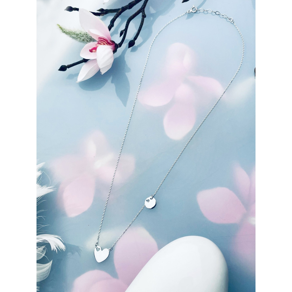 Srebrny naszyjnik serce koło