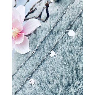 Kleeblatt Herz 925 Silber Halskette Halsband Damen Kinder