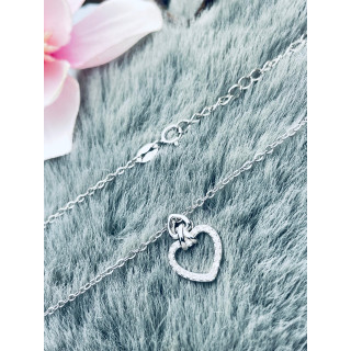 Herz mit Zirkonia 925 Silber Halskette Halsband Damen Kinder